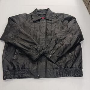 Vintage Hind Men's Black Motorcycle Jacket Genuine Leather Heavyweight Lined XL